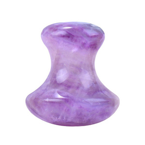 Hot Selling Amethyst Opalite Mushroom Shaped Gua Sha  Citrine Jade White Blue Point Jasper Clear Quartz Jade Mushroom Massage