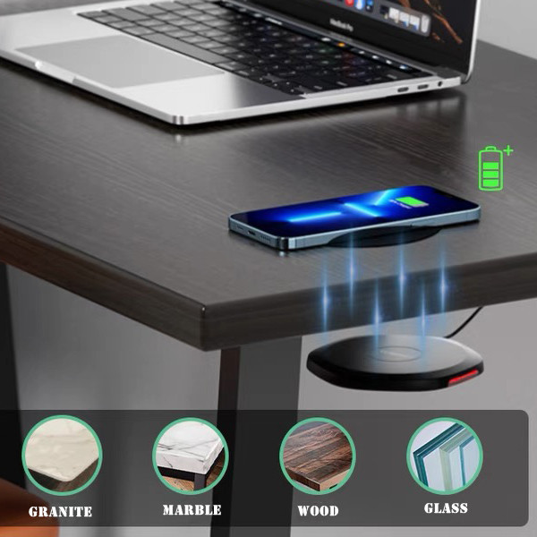 OEM ODM Fast 10W Through Table Smart Charging Mobile Phone 30mm wireless charger under desk for furniture