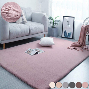 2020 hot sale microfiber anti slip shaggy rabbit fur rug