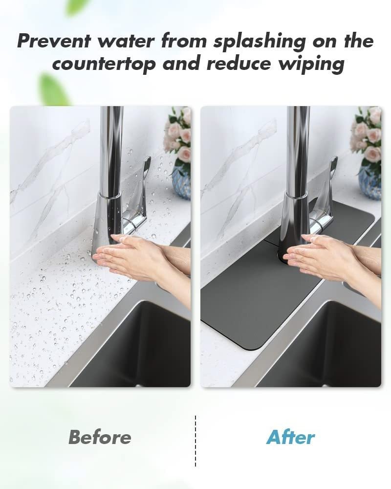 Super Fast Drying Soft Diatomite Sink Water Splash Guard Pad Kitchen Faucet Absorbent Mat