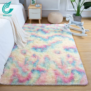 Indoor Home Decor Soft Fluffy Living Room Nursery rainbow rug for Children Bedroom