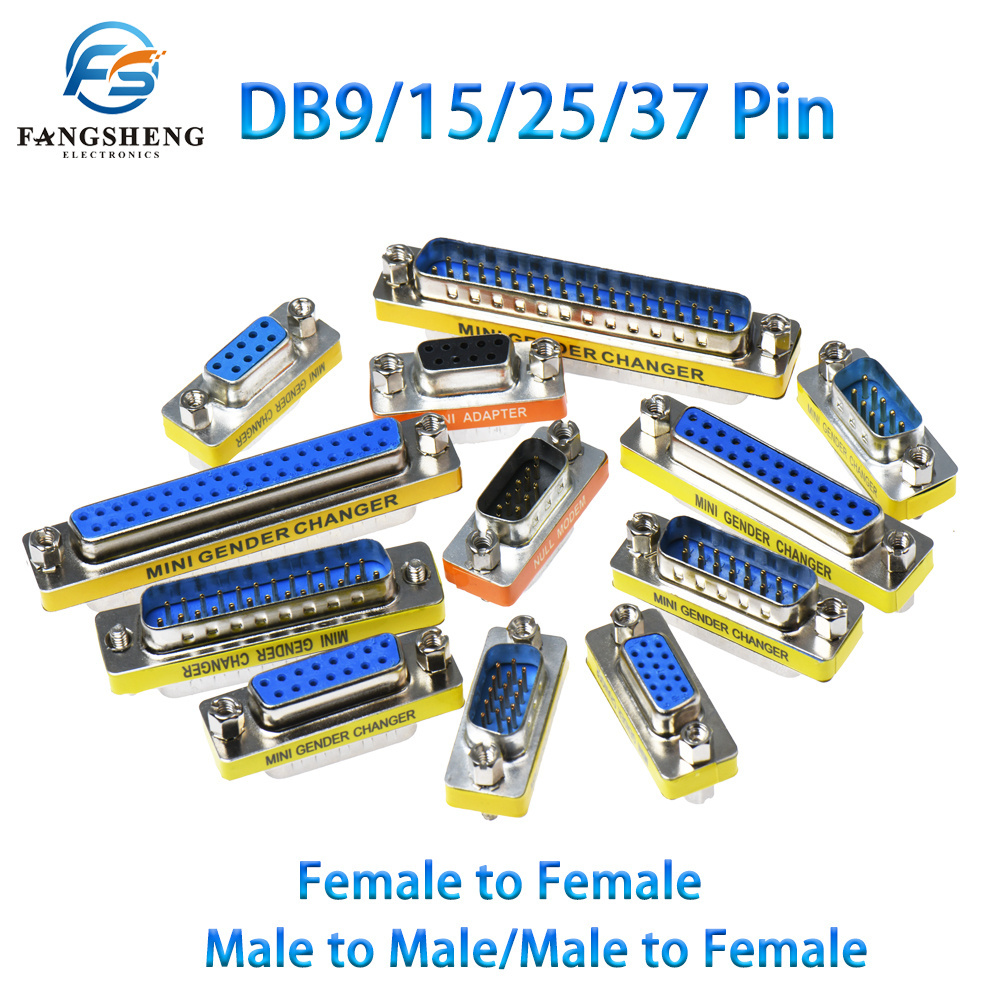 DB9 9Pin Male to Female/Male to Male/Female to Female/ Mini Gender Changer Adapter RS232 Serial plug Com Connector