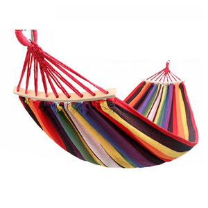 Lightweight Folding Cotton Double Tree Swing Rope Single Person Canvas Patio Hanging Chair Garden Bed Bivouac Hammock