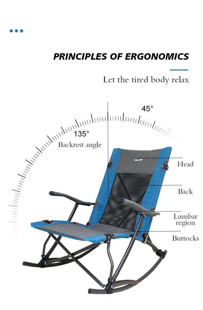 Lightweight Modern Cheap  Fold out  Camping Rocking Comfy Cozy Chair for Relaxing