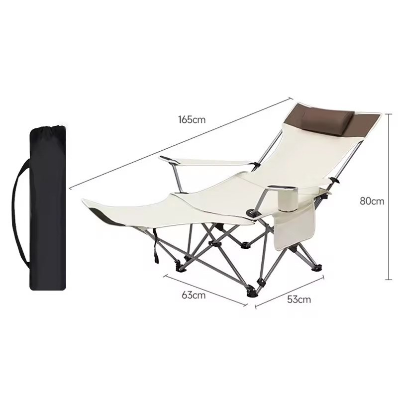 Portable Outdoor camping folding Siesta Footrest Chair Dual-purpose Light Backrest Recliner Travel Chair