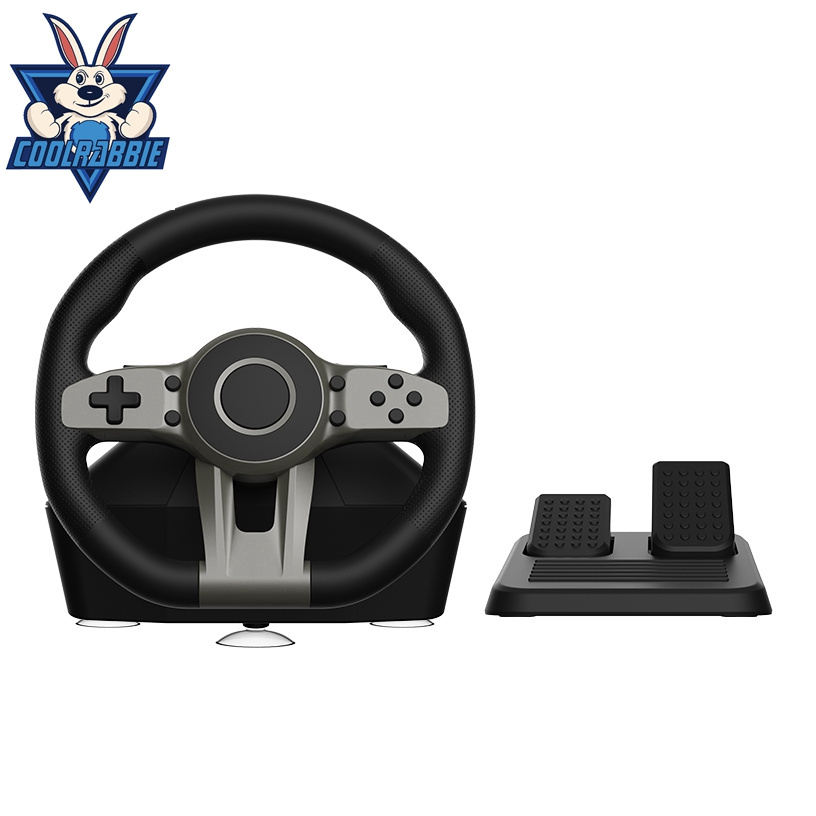 CoolRabbie 270 Degree Racing Car Game Steering Wheel With Pedal  For PS4/PS3/PC/Android/Switch Game Steering Wheel