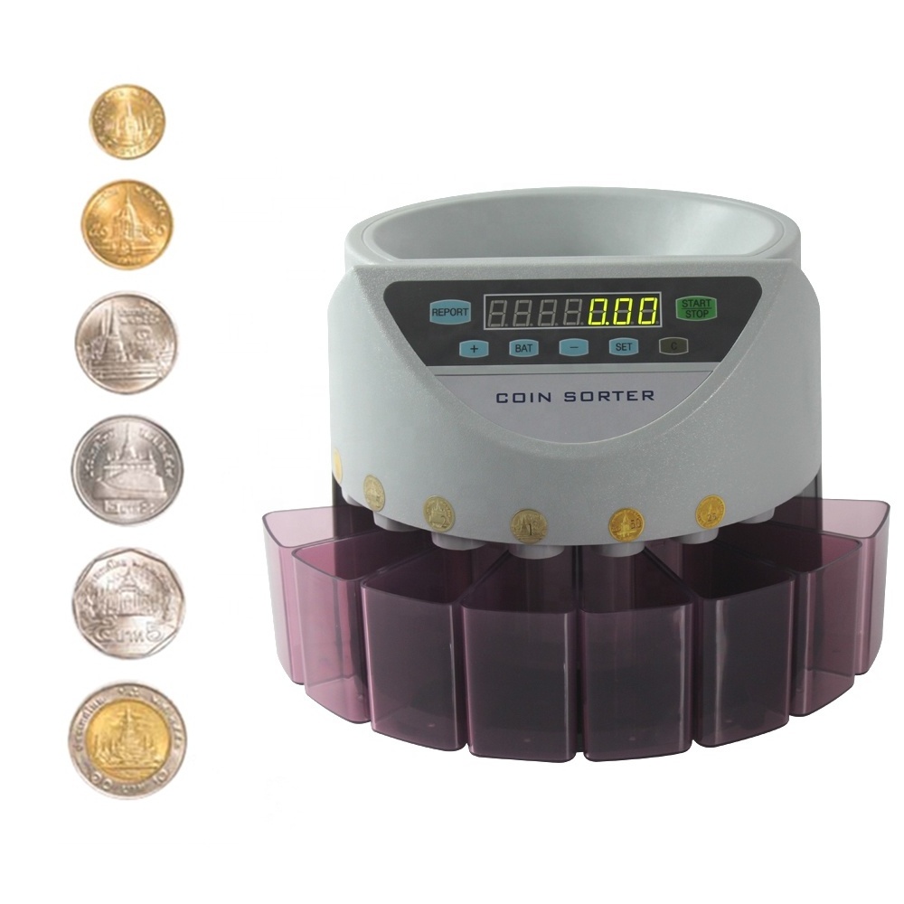 Thai Coin Counter & Sorter Machine Multi-countries Office Professional Automatic THB Coins Sorter