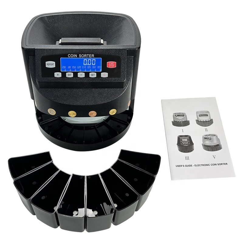 Worldwide Hot Sale Multi Currencies Coin Counter Sorter Machines with LCD Display 270Coins/Min