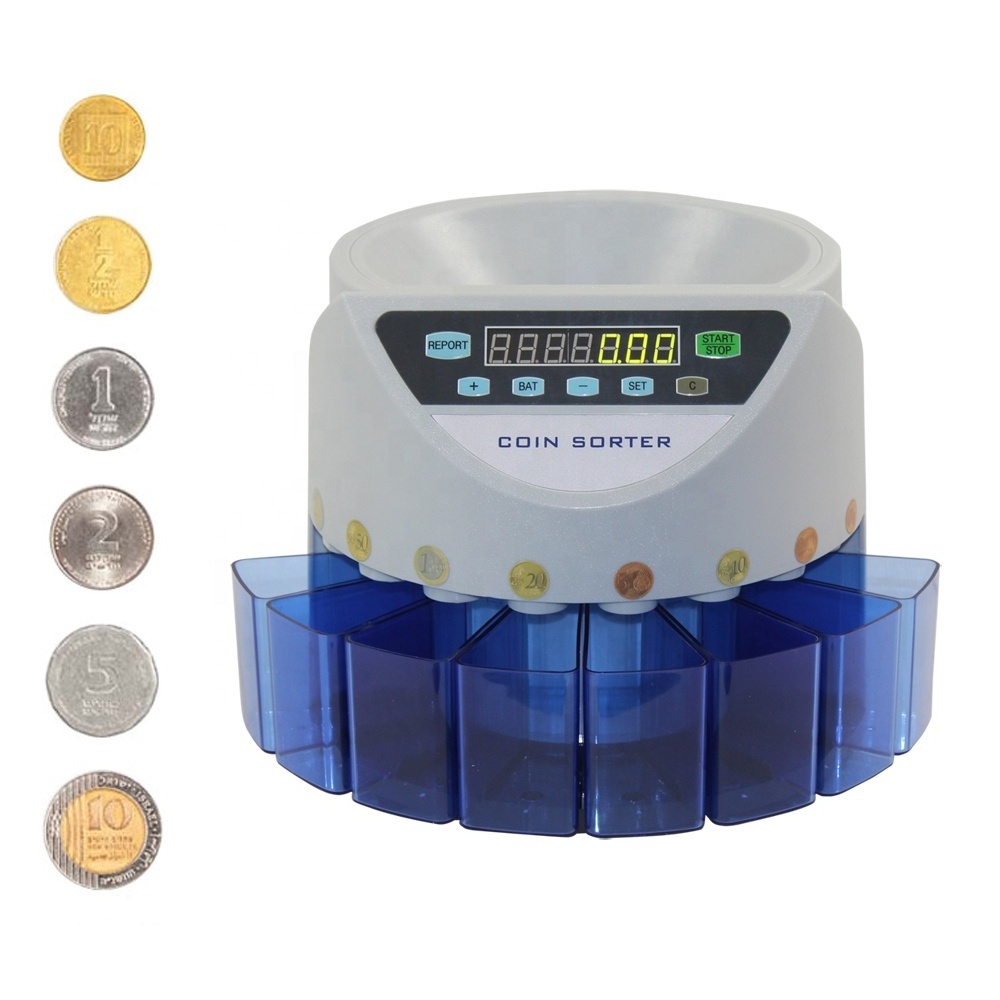 Israeli Coin Counter Sorter Machine Multi-countries Office Professional Automatic ILS Coins Counting Machine