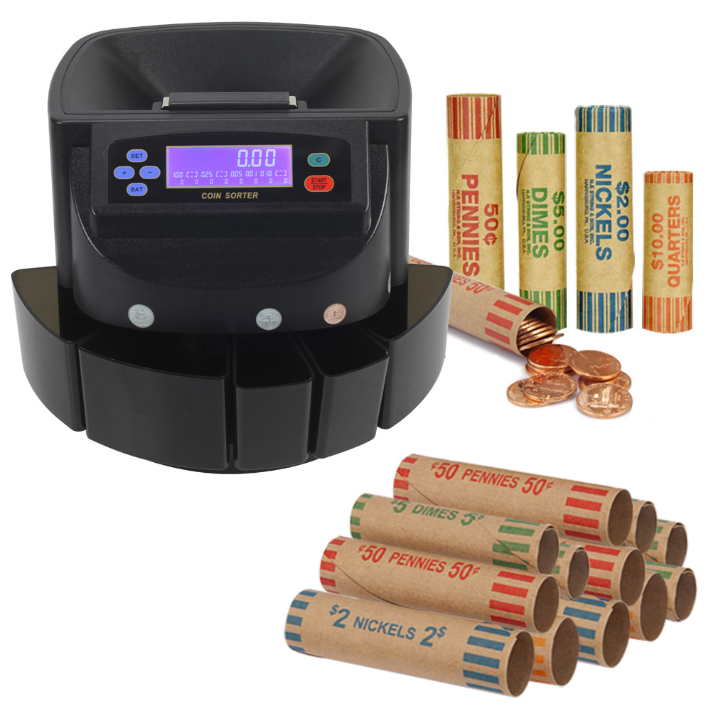 High Quality Coin Counters Sorters Machines Automatic Electronic Digital Sensor USD EUR LCD Display Contador de Monedas