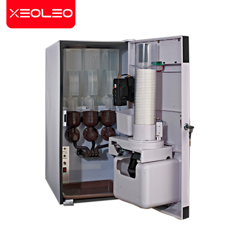 Xeoleo Commercial Coin Coffee Machine 3 Canisters 1600ml*3 Vending Coffee Machine Automatic Drip Coffee Making Machine 820w