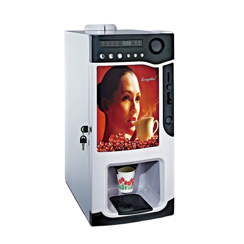 Xeoleo Commercial Coin Coffee Machine 3 Canisters 1600ml*3 Vending Coffee Machine Automatic Drip Coffee Making Machine 820w