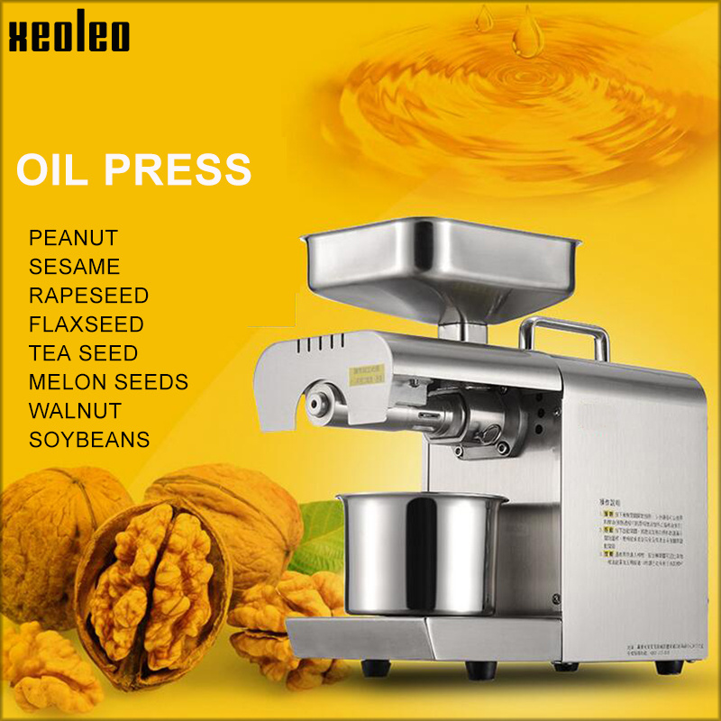 XEOLEO Household Oil Press Machine Automatic Peanut Oil Extraction Machine 700W Electric Stainless Steel Small Olive Oil Press