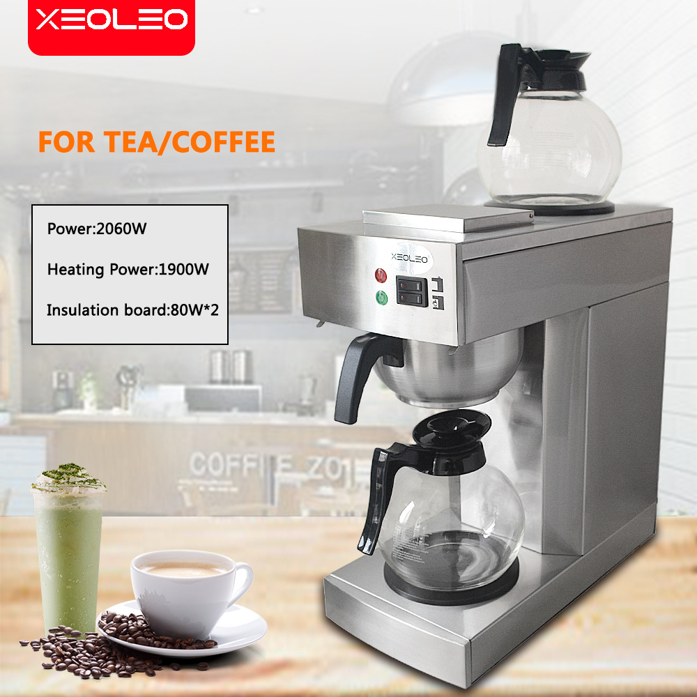 Xeoleo Commerical Coffee Tea Brewer Maker American Coffee Machine Hot Plate Full-Automatic With Coffee Pot Coffer Maker