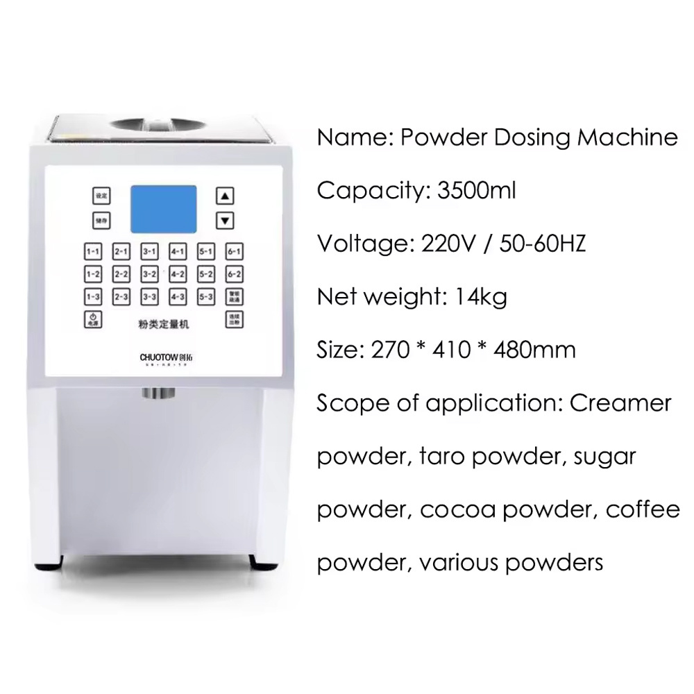 XEOLEO Powder quantifier Quantitative machine for Creamer/Taro/sugar/cocoa/Coffee Powder dispenser 3500ml Fructose machine