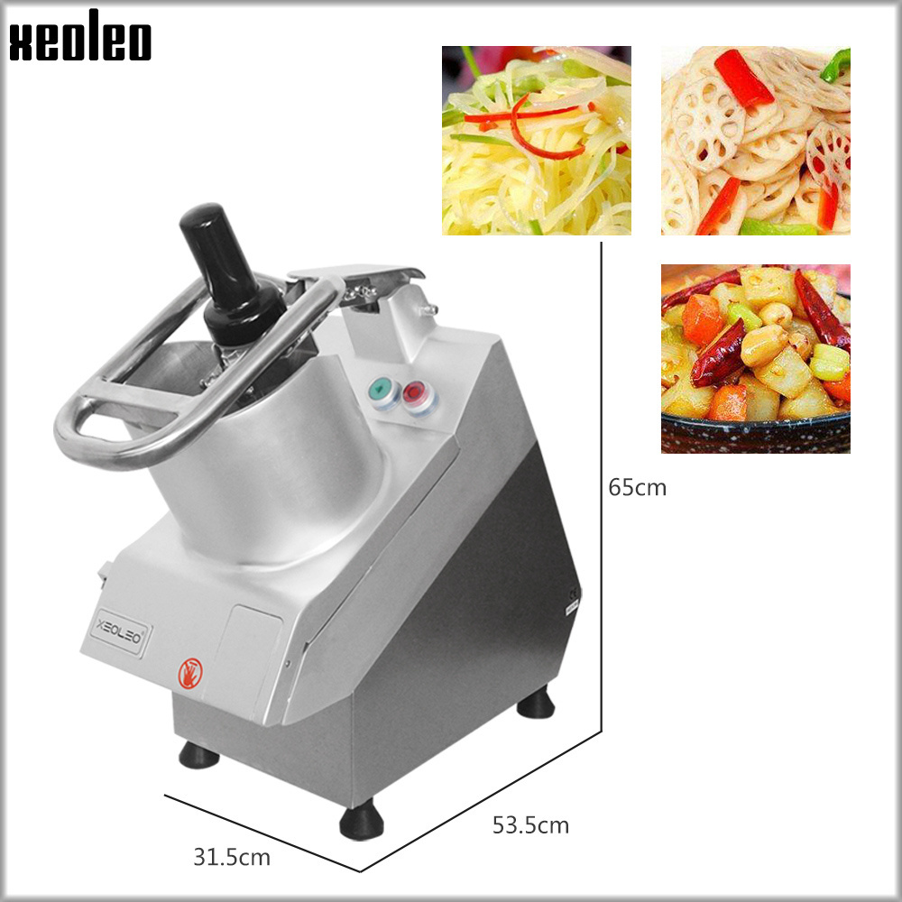 XEOLEO Commercial Vegetable Slicing Machine 550W Automatic Fruit Potato Shred Dicer Machine Multi-Function Vegetable Cutter