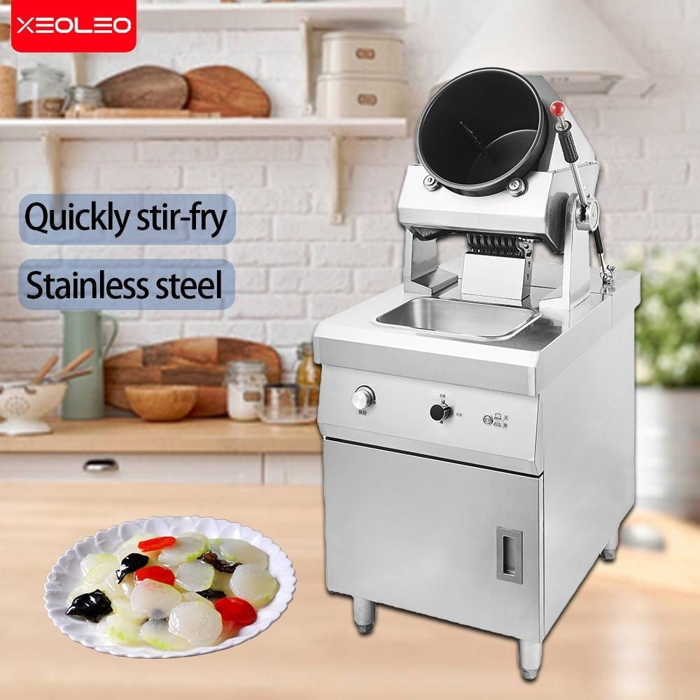 XEOLEO Restaurant Gas Fried Rice Machine Rotating Smart Intelligent Robot Cooker Wok Chef Automatic Cooking Machine For Hotel