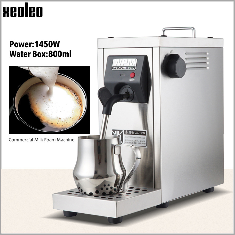 Xeoleo Commercial Milk Foam Machine Milk Froth Machine Steam Water Boiling Machine Steam Coffee Maker Make Espresso Coffee 1450W