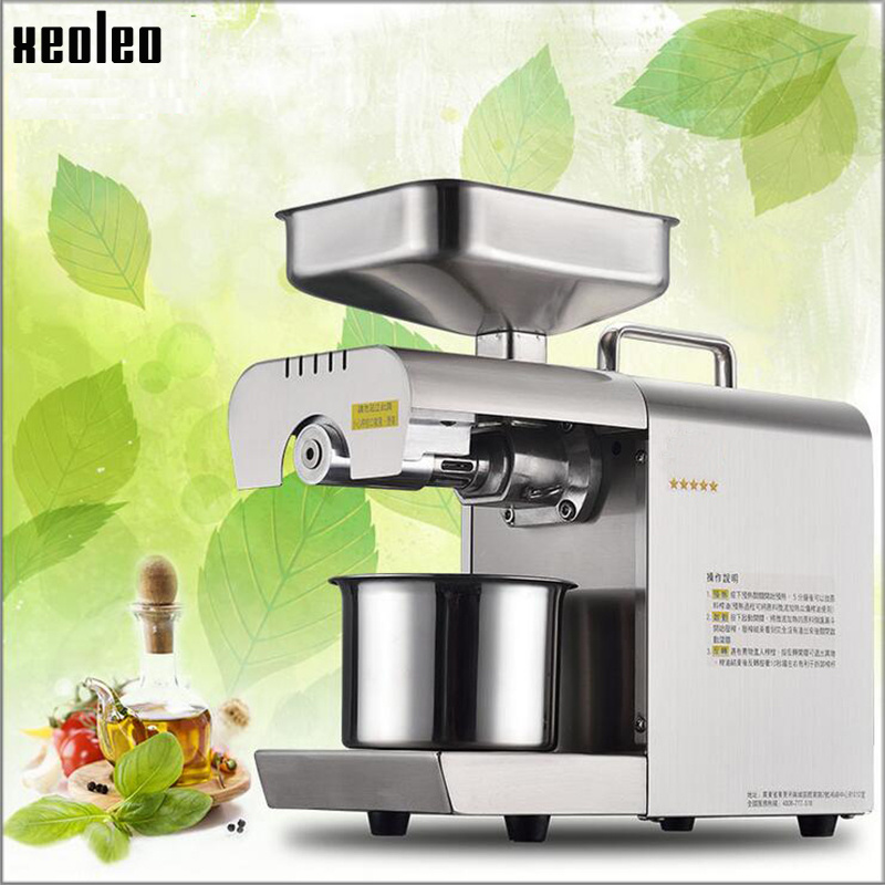 XEOLEO Household Oil Press Machine Automatic Peanut Oil Extraction Machine 700W Electric Stainless Steel Small Olive Oil Press