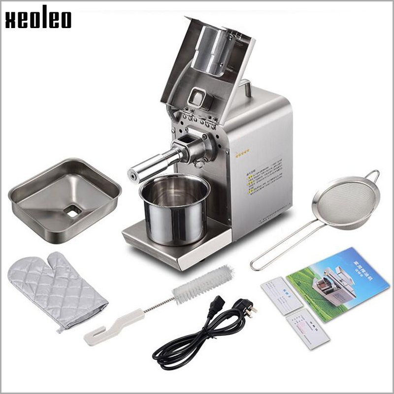 XEOLEO Household Oil Press Machine Automatic Peanut Oil Extraction Machine 700W Electric Stainless Steel Small Olive Oil Press