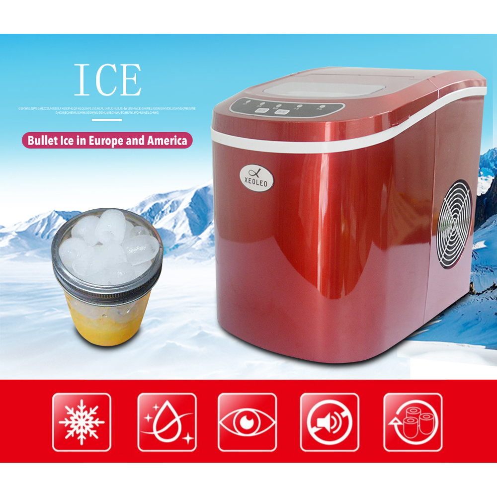 XEOLEO Mini Ice machine Electric Bullet cylindrical Ice Maker 12kg/24h Automatic Household Ice Making Machine For Milk Tea Shop