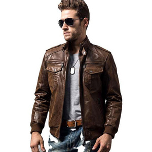 Men's Leather Jacket Autumn Motorcycle Style Or Spring 2023 Tailored Leather Biker Jackets in a Slim Fit with Natural Leather