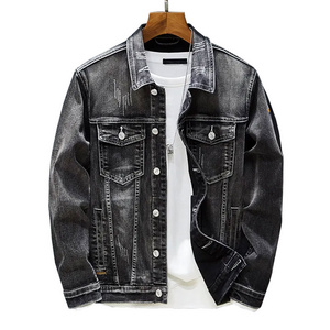 Oem Men's Denim Jackets Black Color Regular Fit Winter Street Wear Jeans Jackets Made In Pakistan Manufacturing Denim Jacket