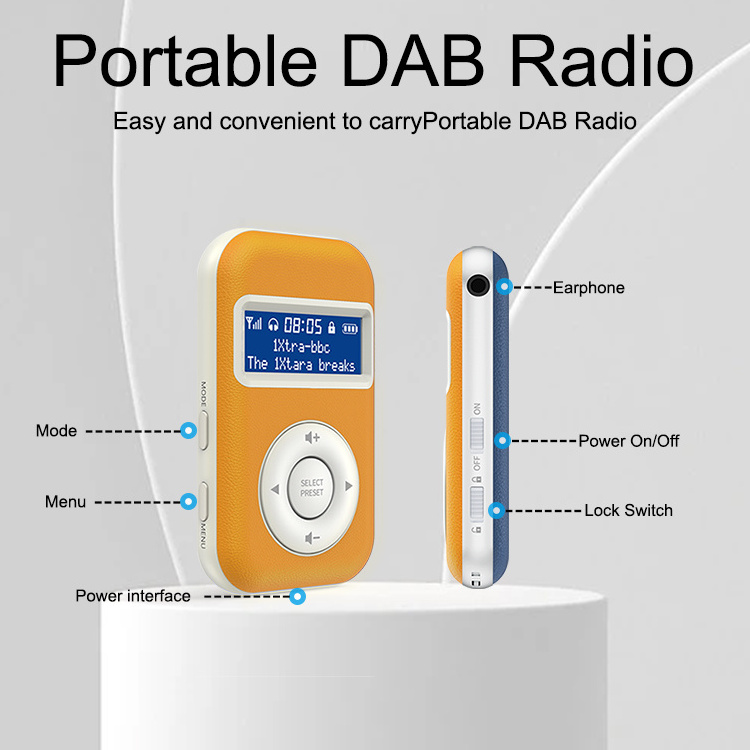 Small Pocket Size Mini Fm Auto Scan Dab Radio, 1.6 inch LCD