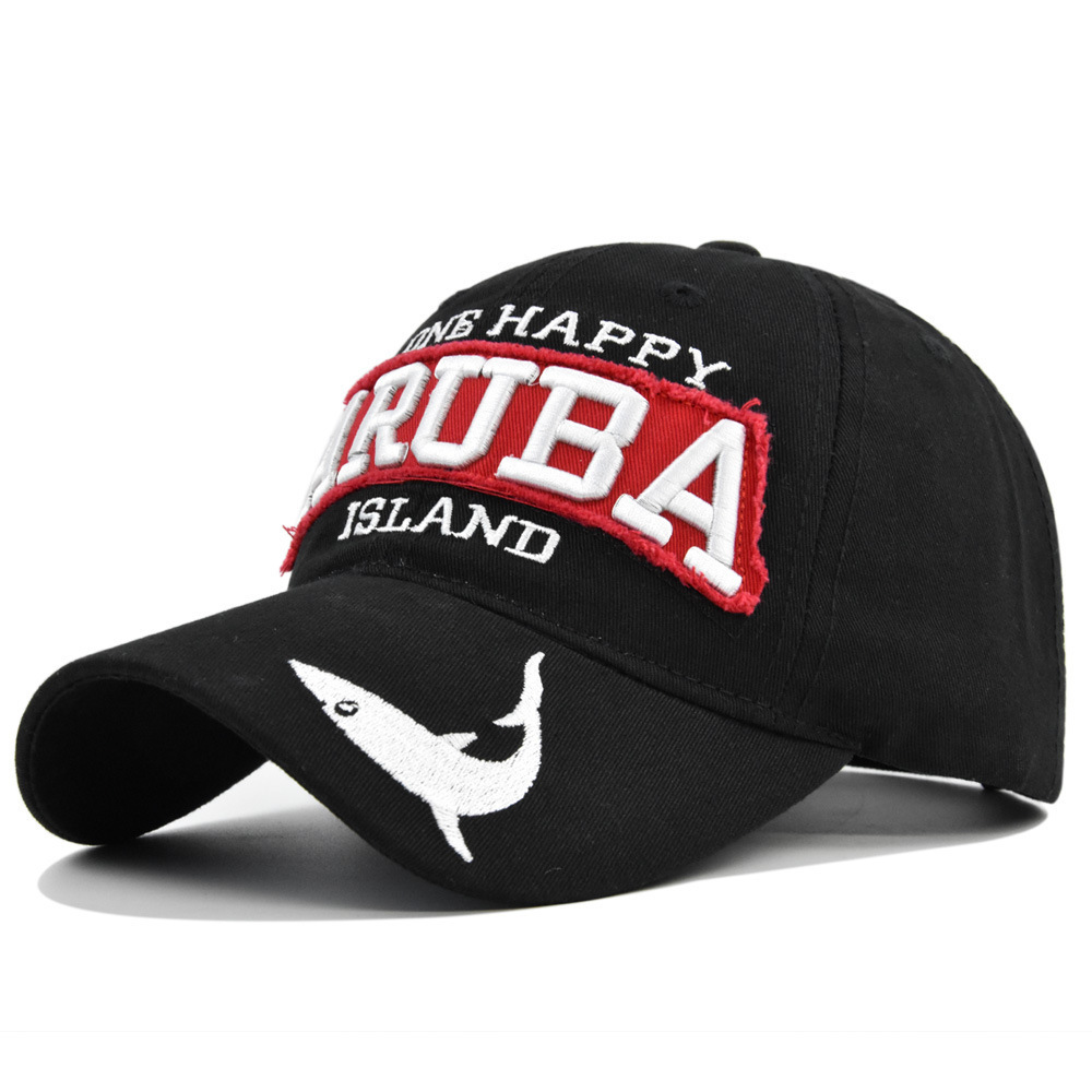 New Fashion ARUBA shark Embroidery Baseball Cap Men Women one happy island letter sport Casual Cotton sun dad hat headwear cap