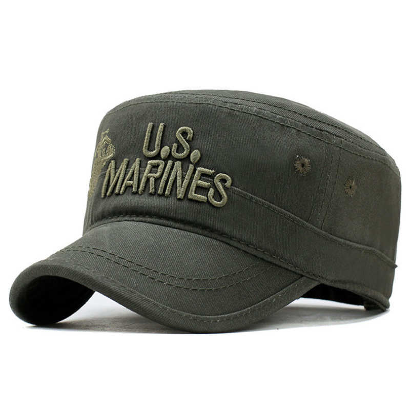 United States US Cap Camouflage Flat Top Hat Men Cotton Hat USA Navy Embroidered Camo Hat