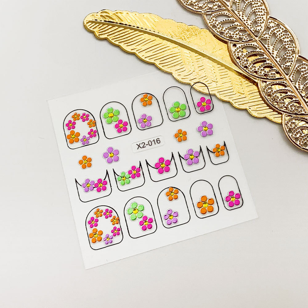 Wholesale Japanese Style 3D Art Butterfly Flower Nail Decals Waterproof Self Adhesive 3D Nail Stickers