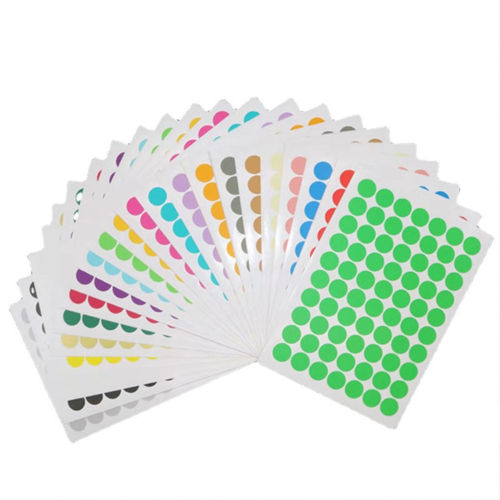 Water Transfer hot selling round colorful polka dots can be handwritten label stickers