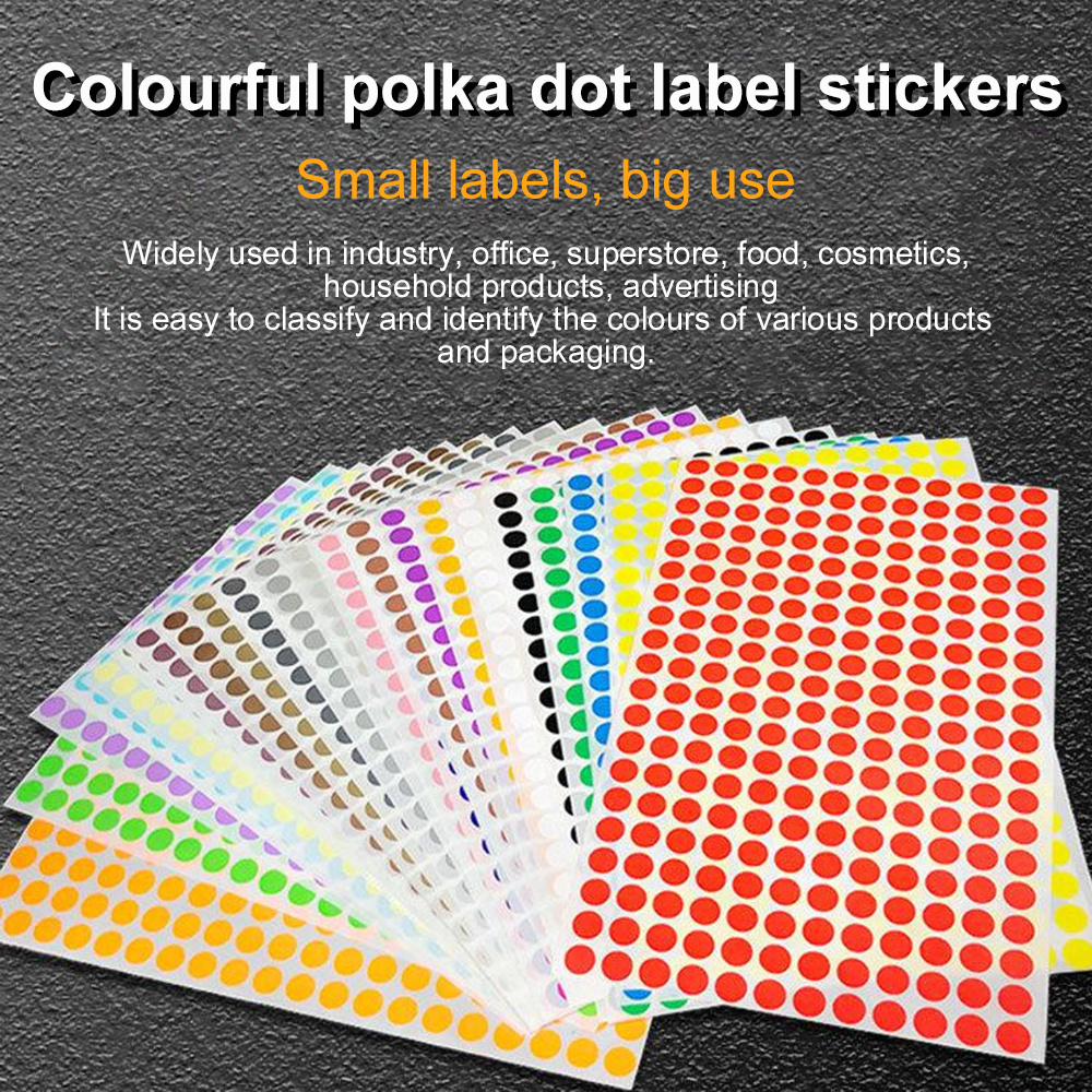 Water Transfer hot selling round colorful polka dots can be handwritten label stickers