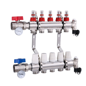 Brass manifold valve distributor collector manifold for water pipe underfloor heating mixing valve system