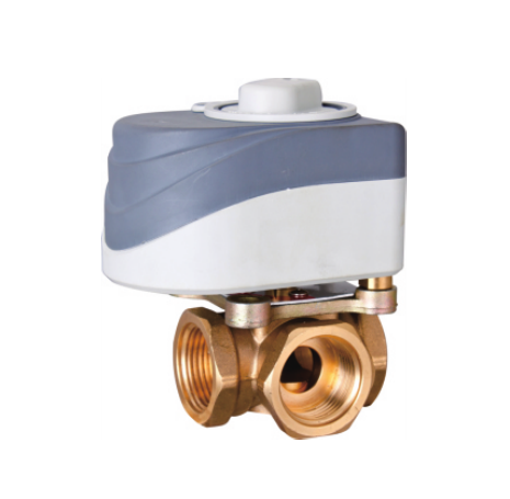 Electrical motor valve brass valve mixing water valve with actuator for floor heating