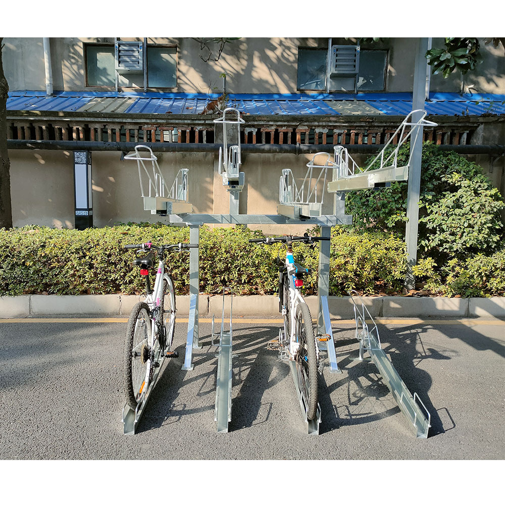 Vertical Mountain Double Level Bike Rack Public Transport Retail Display Racks For Bike Shop