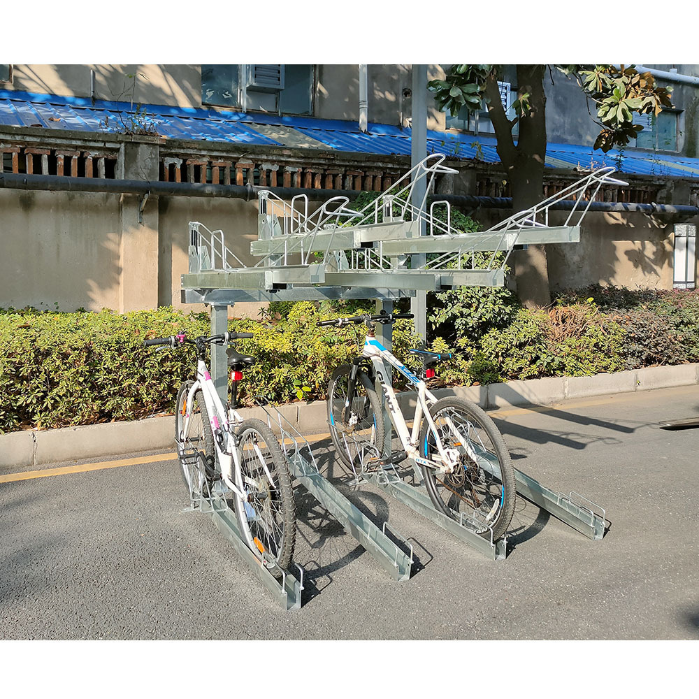 Vertical Mountain Double Level Bike Rack Public Transport Retail Display Racks For Bike Shop