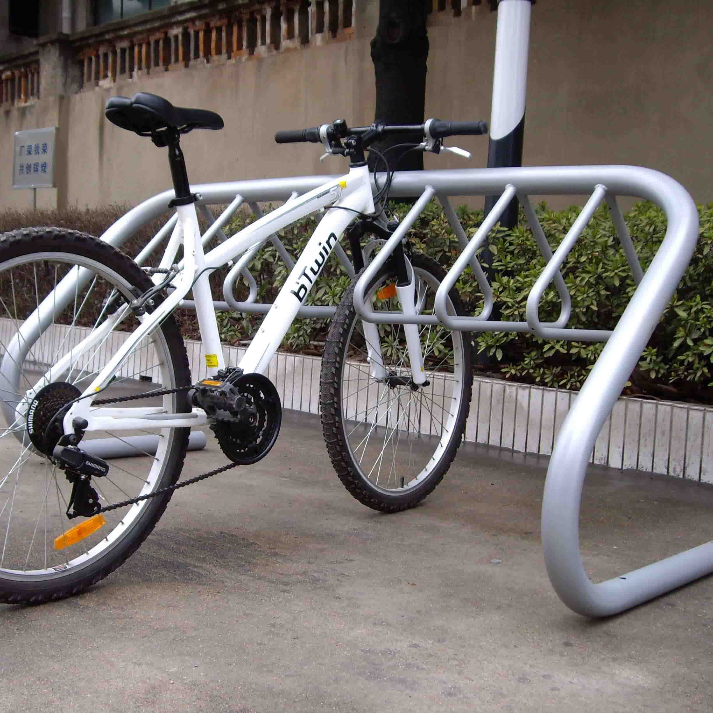 2021 Double sided floor mounted bicycle stand with hook bike parking bike rack stand invisible