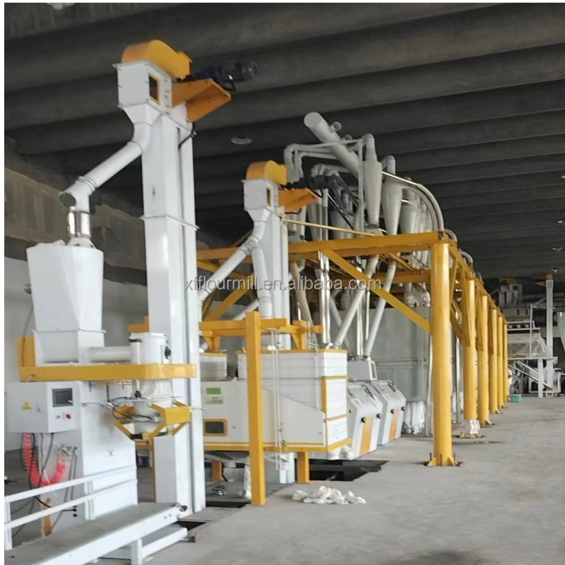 Complete plant for 50TPD 60TPD maize flour milling machine / 100ton per day flour mill / corn flour mill milling machine