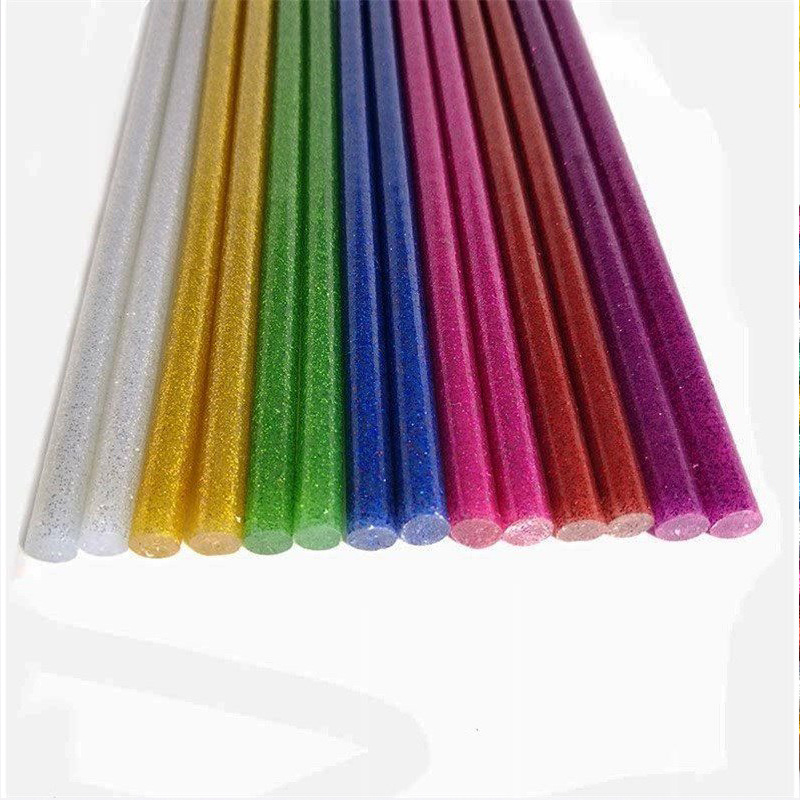 Super Sticky Hot Glue Sticks High Quality Factory Wholesale EVA Resin Color Blue Red Purple Glitter Glue Stick Hot Melt