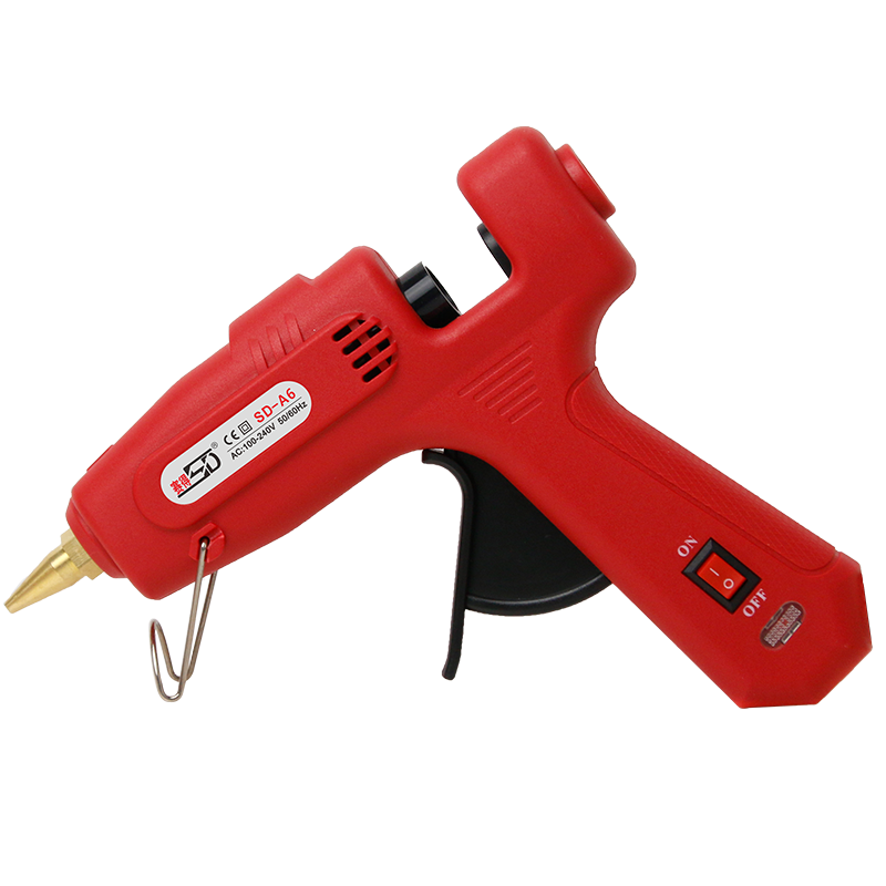 Factory Supply Corded Electric Heating Hot Melt Glue Gun With Glue Stick For DIY Projects Red Hot Glue Gun Factory