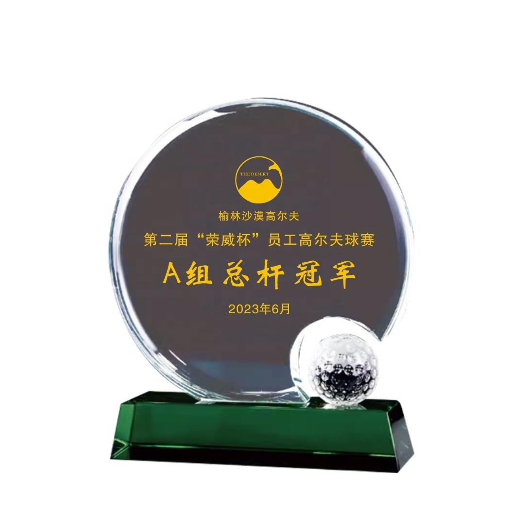 golf ball/football/basketball/global crystal trophy award sports and games event award