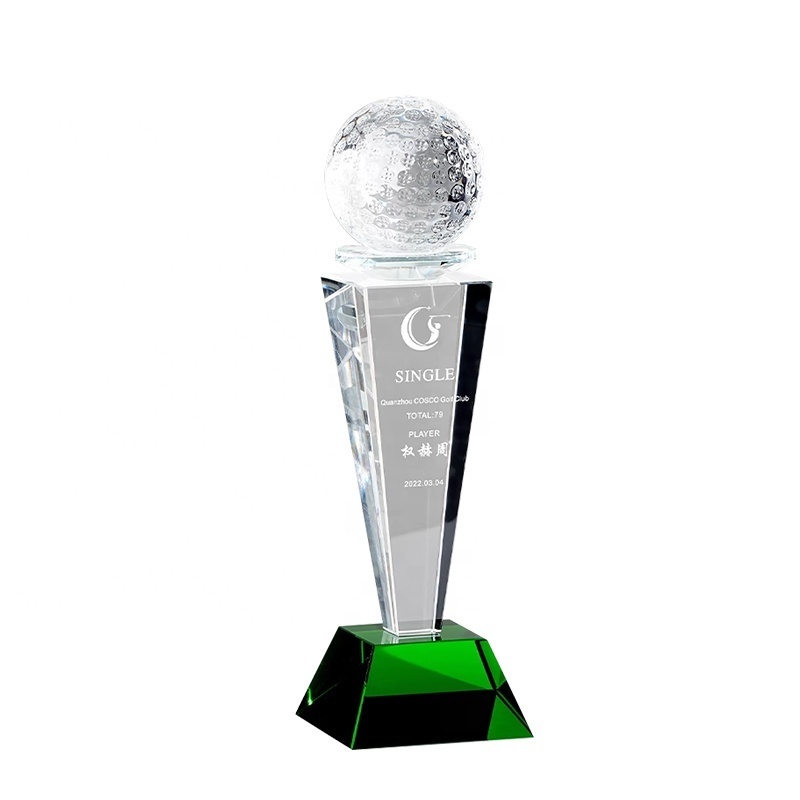 golf ball/football/basketball/global crystal trophy award sports and games event award