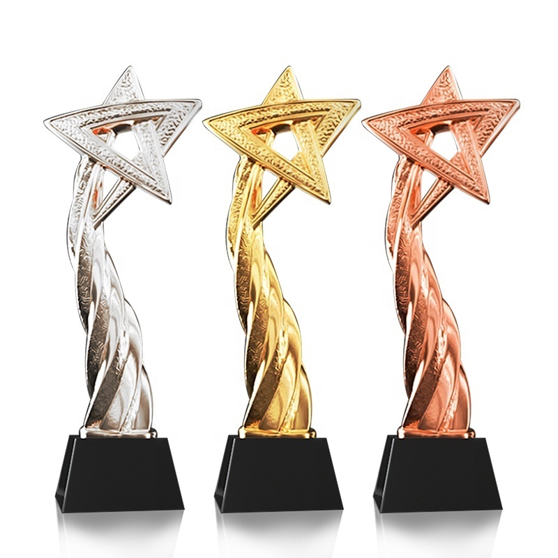 gold Five point Star shape music/movie/company anniversary souvenir Award resin trophy