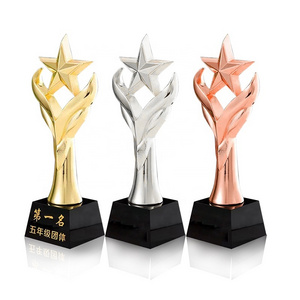 gold Five point Star shape music/movie/company anniversary souvenir Award resin trophy