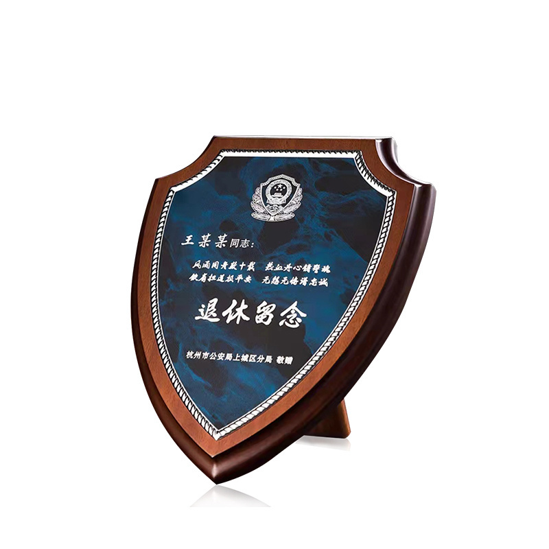 Wooden shield plaques souvenir wood award trophy manufacture