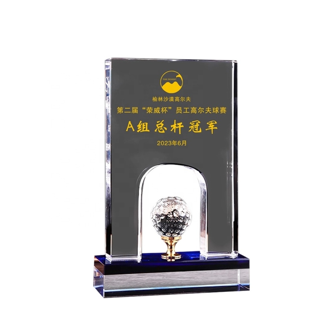 golf ball/football/basketball/global crystal trophy award sports and games event award