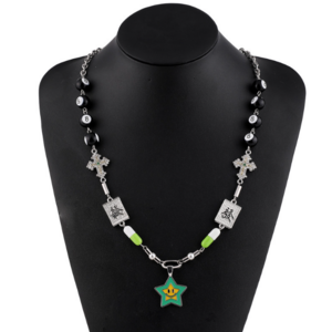 Hot Sale Women Star Pendant Necklace  Cross Bead Design Women's Necklace