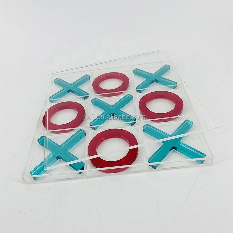 Luxury 3D acrylic XO game gem color tic tac toe game set acrylic educational games for child