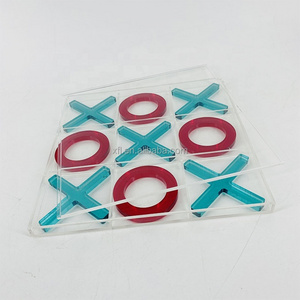 Luxury 3D acrylic XO game gem color tic tac toe game set acrylic educational games for child